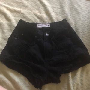 High waisted black shorts